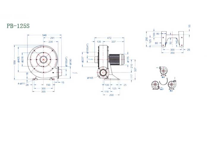 PB-125S,1.5kw透浦式風(fēng)機(jī)