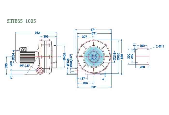 2HTB65-1005,7.5kw鼓風機