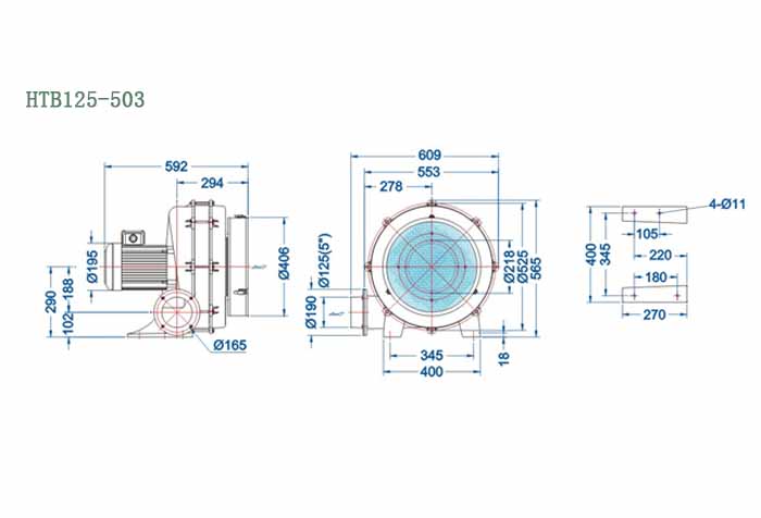 HTB125-503,3.7kw多段式鼓風(fēng)機(jī)