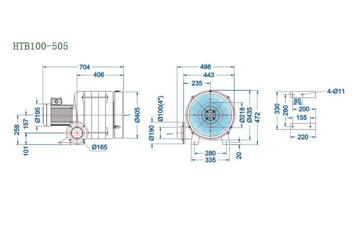 HTB100-505,3.7kw中壓鼓風機
