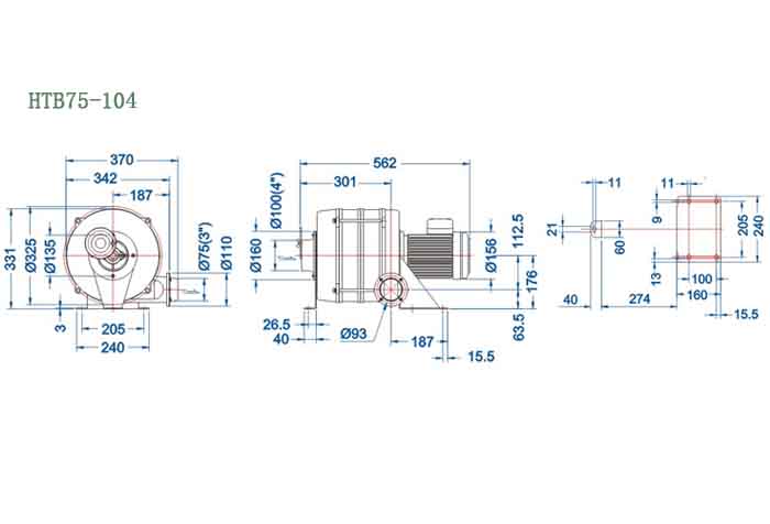 HTB75-104,0.75kw多段式鼓風(fēng)機(jī)