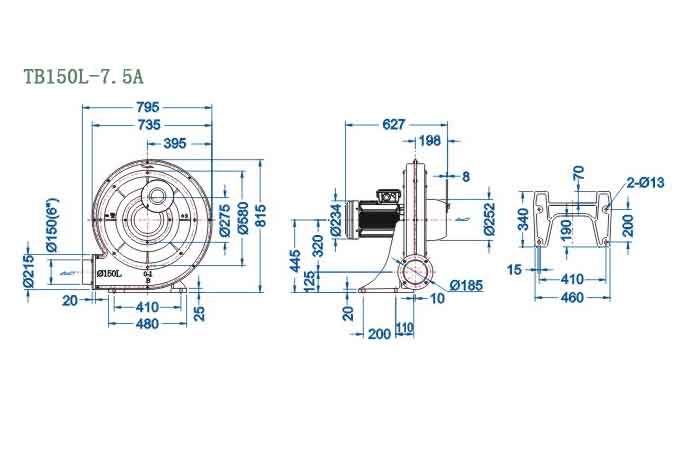 TB150L-7.5A,5.5kw中壓風(fēng)機(jī)