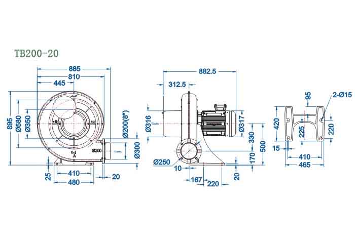 TB200-20,15kw中壓鼓風機