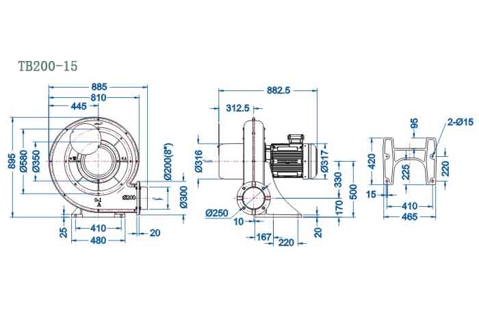 TB200-15,11kw中壓鼓風機
